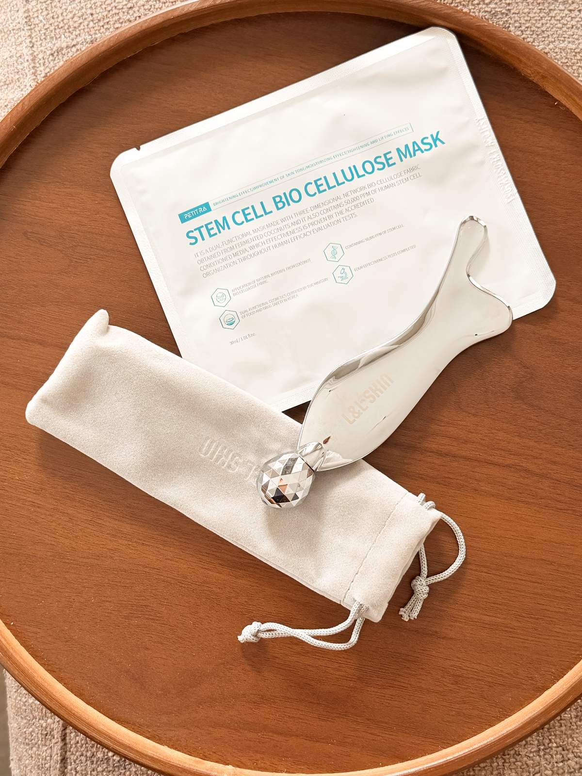 Guasha uređaj za masažu lica + Stem Cell Bio Cellulose Mask(1kom)